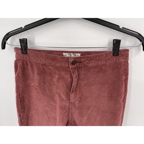 Free People We the Free Just Float on Flare Corduroy Mauve Pink High Rise Sz 27 - Picture 3 of 13
